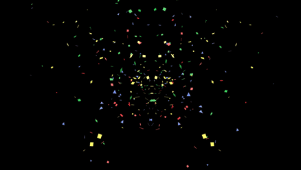 Colorful Confetti Animation on Transparent Background.