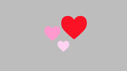 Animation of three hearts (Free video elements)